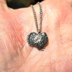 Pewter Tom Turkey hand forged pendant necklace by artist Yuk